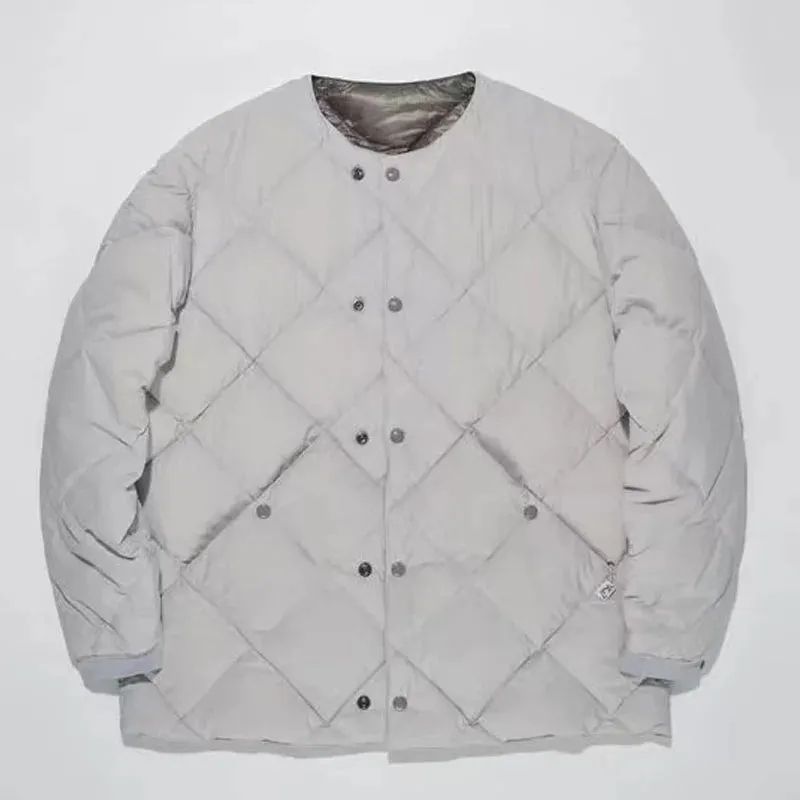 Comfy Japanese Coats Urban Diamond Grid Down Jacket