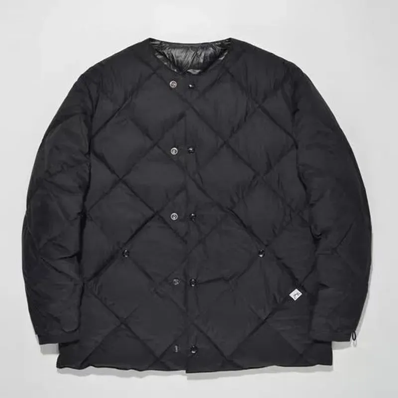 Comfy Japanese Coats Urban Diamond Grid Down Jacket