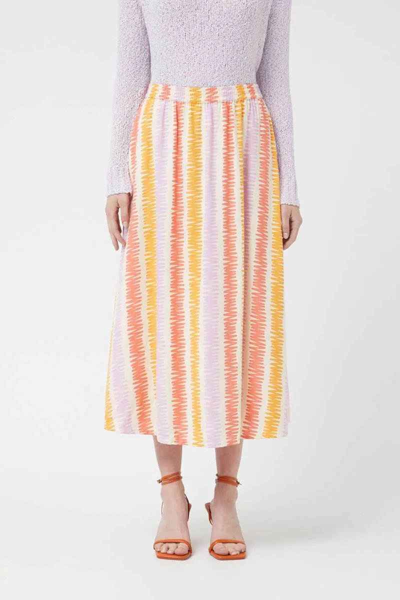 Compañia Fantastica - Scribble Stripe Midi Skirt