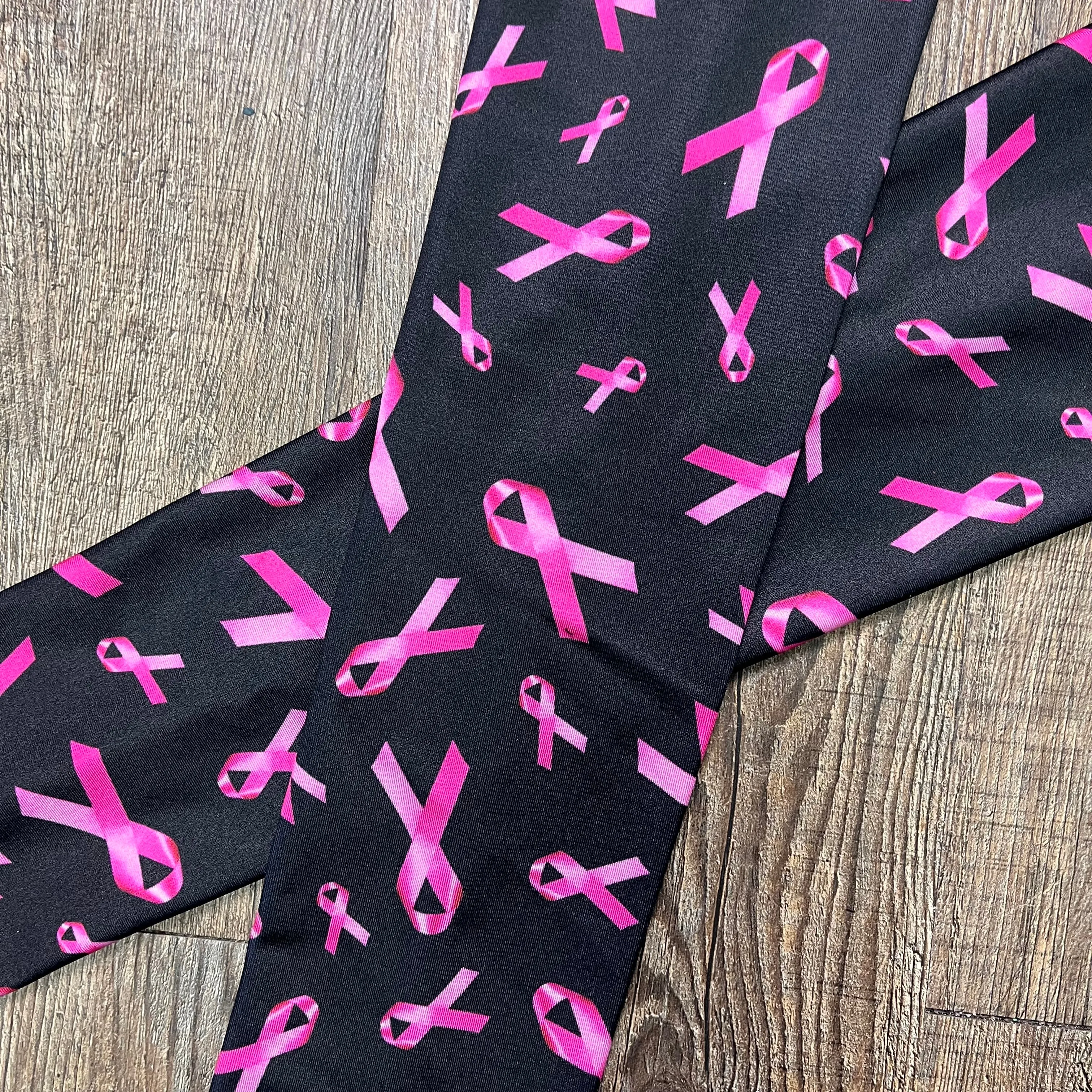 Compression Arm Sleeves in Pink Ribbon Breast Cancer Awareness Print Spandex