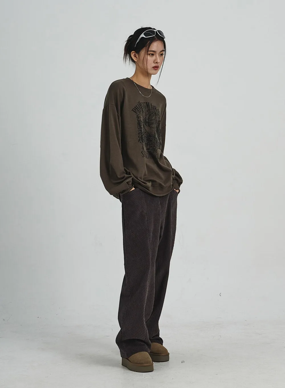 Corduroy Wide Pants CD07