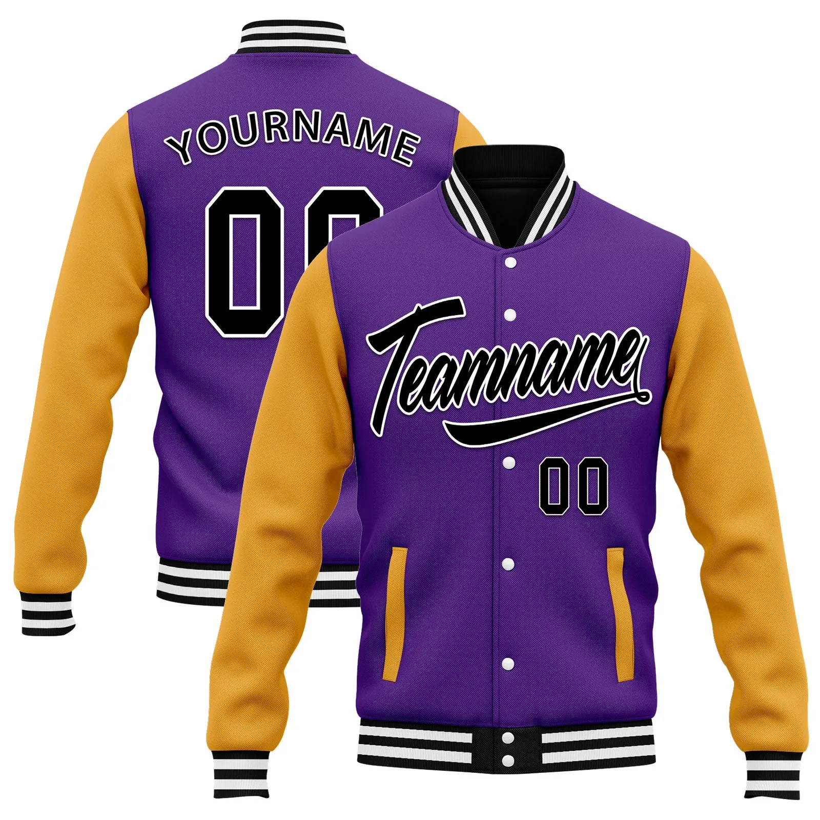 Custom Raglan Sleeves Jacket Bomber Full-Snap Varsity Letterman Personalized Jacket FZ005-D025002-13