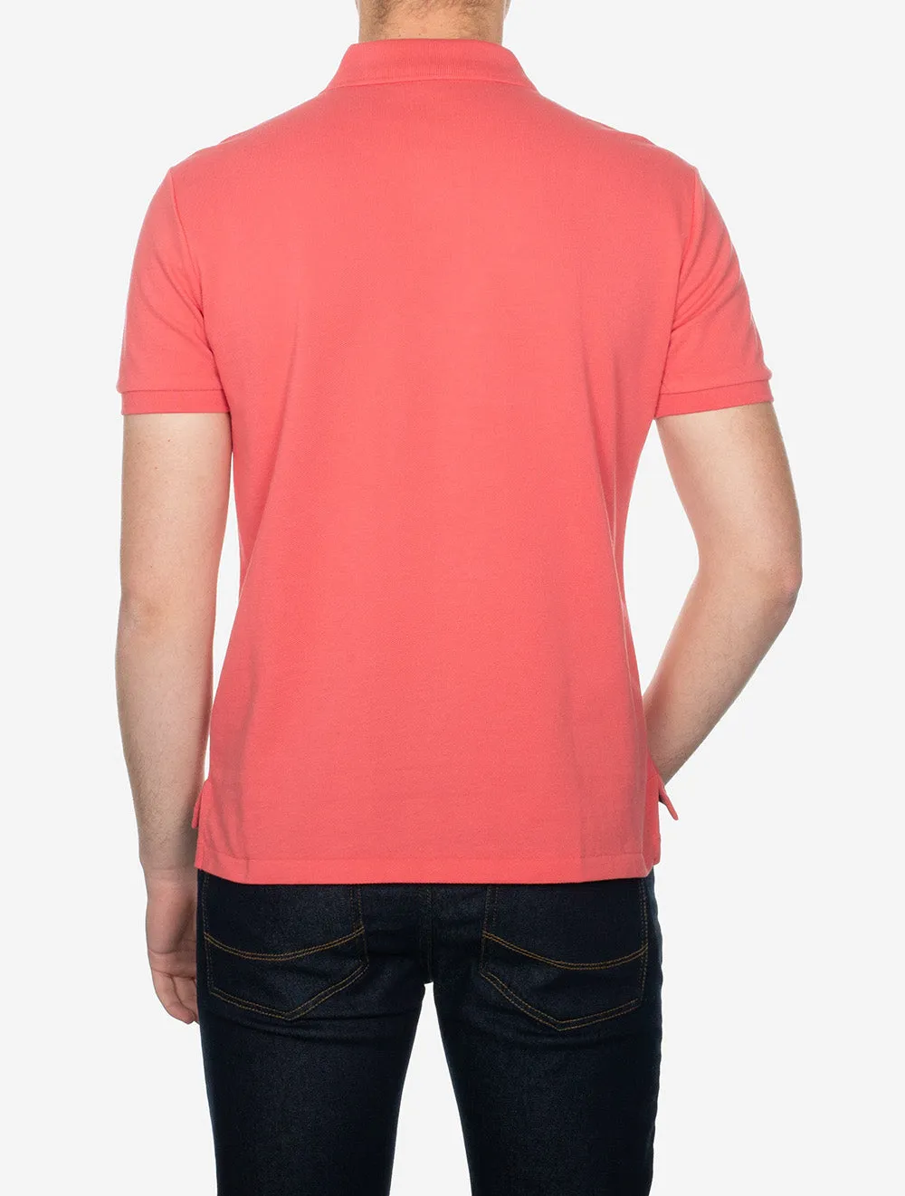 Custom Slim Fit Mesh Polo Shirt Red