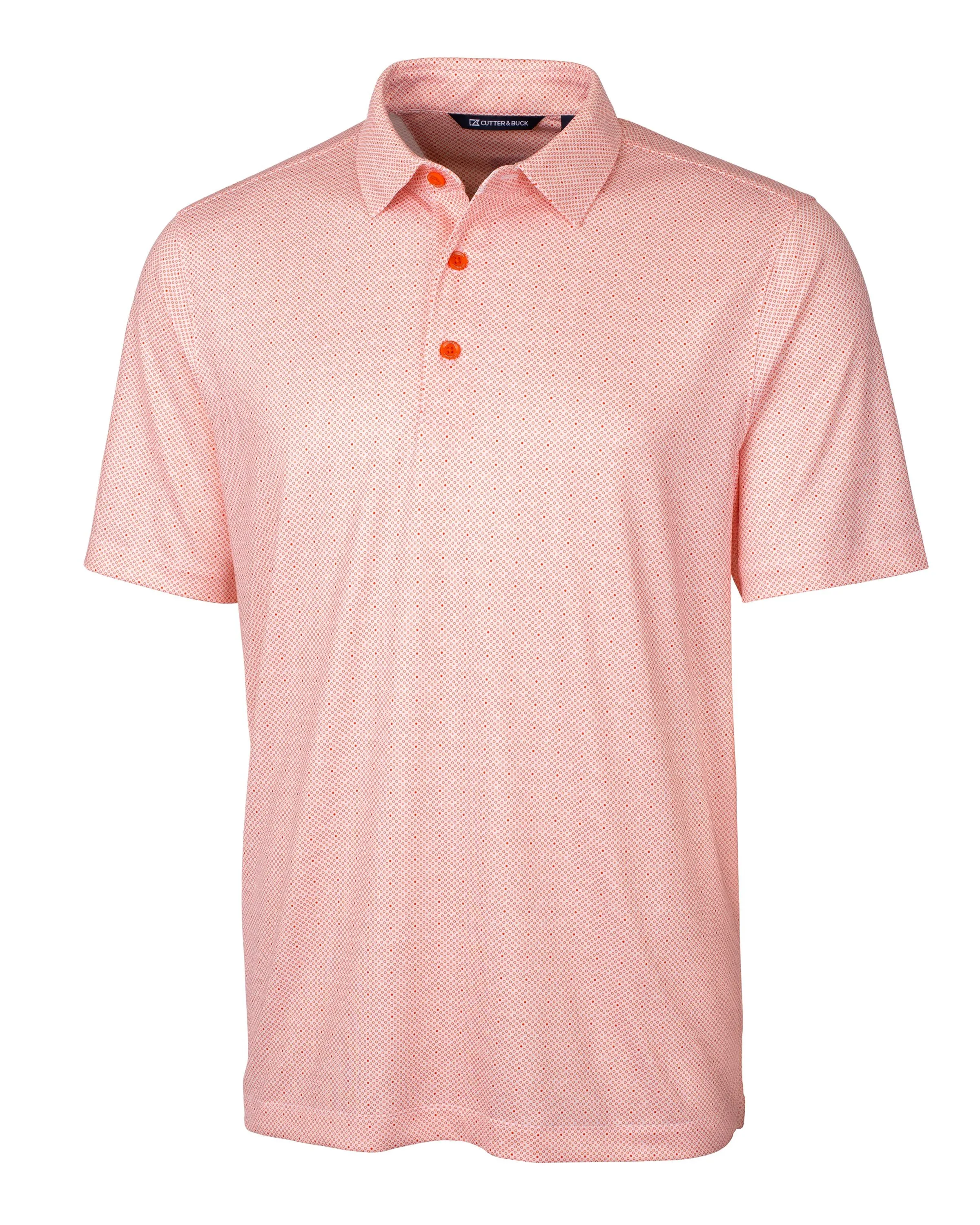 Cutter & Buck Pike Double Dot Print Stretch Mens Big and Tall Polo