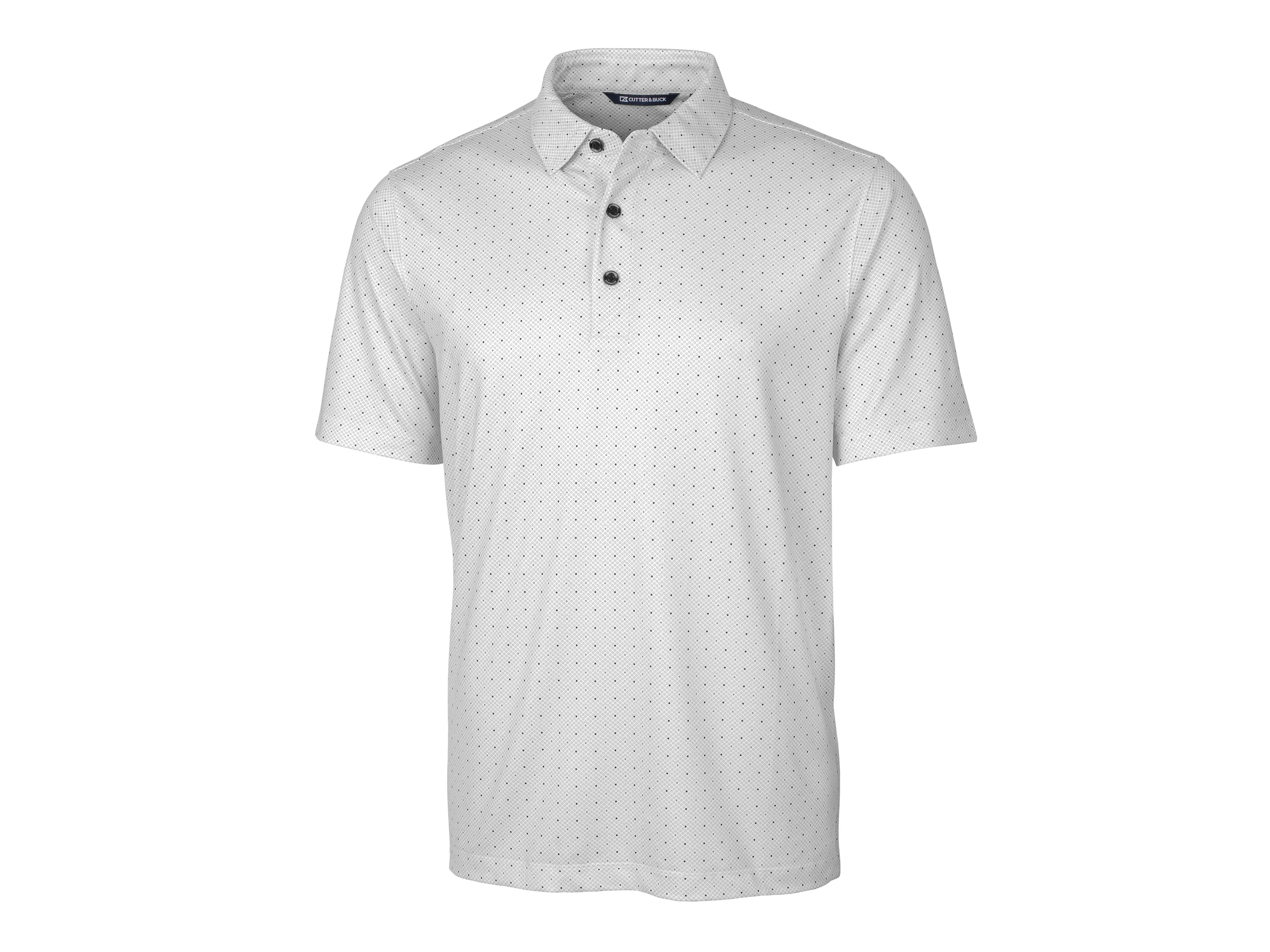 Cutter & Buck Pike Double Dot Print Stretch Mens Polo