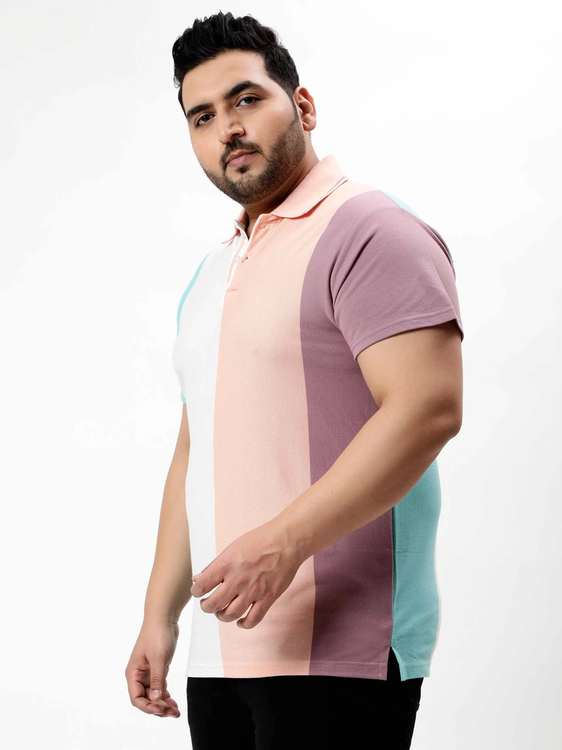 Cyan Multicolor Premium Polo T-shirt