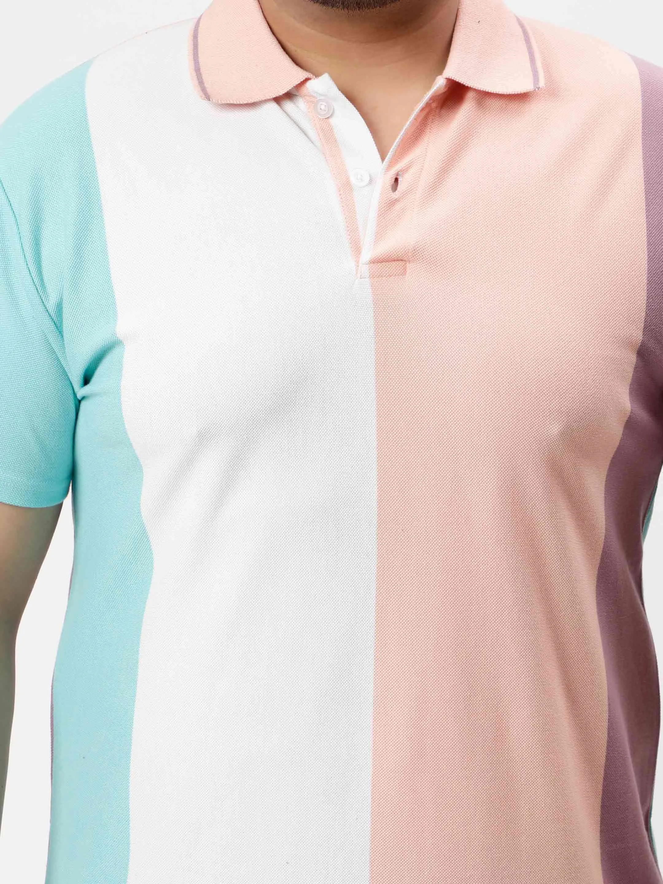 Cyan Multicolor Premium Polo T-shirt