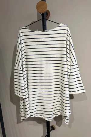 Darletta - Luna Jersey Cream & Navy Striped Sweater