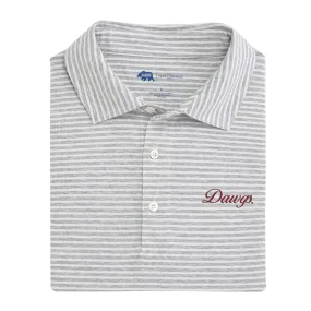 Dawgs Vintage Script Row Stripe Icon Polo - Heather Grey