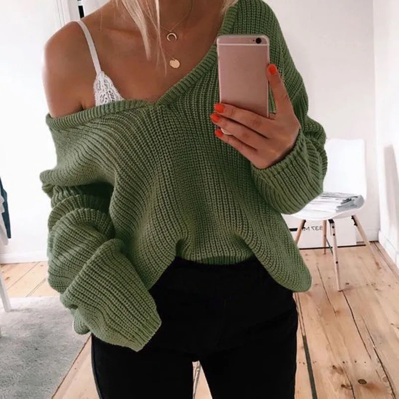 Deep V Neck Sweater