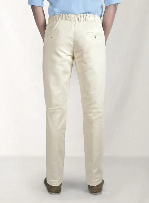 Easy Pants Light Beige Cotton Canvas