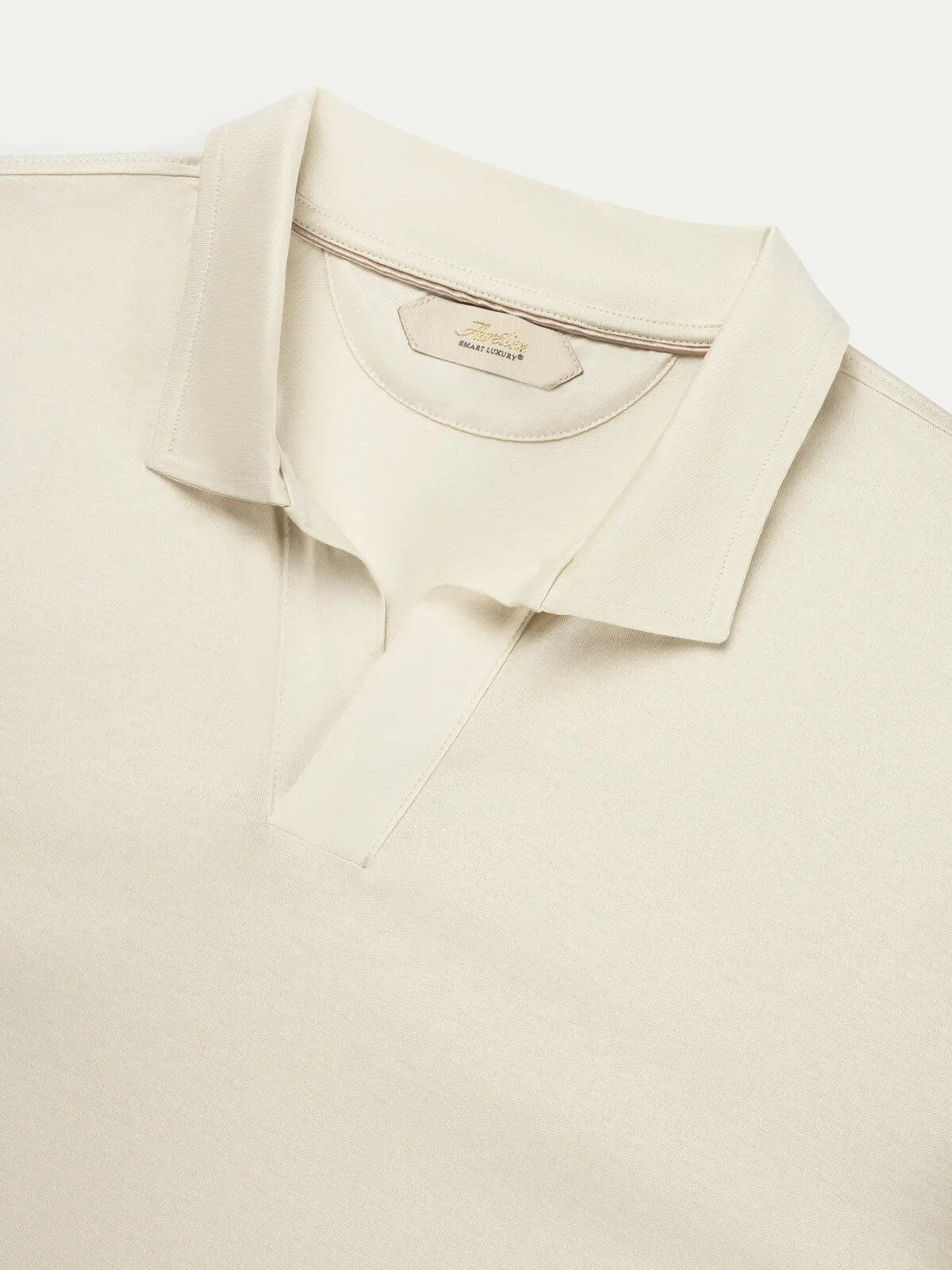 Ecru Buttonless Polo Shirt