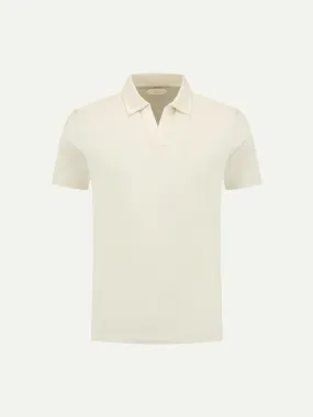 Ecru Buttonless Polo Shirt