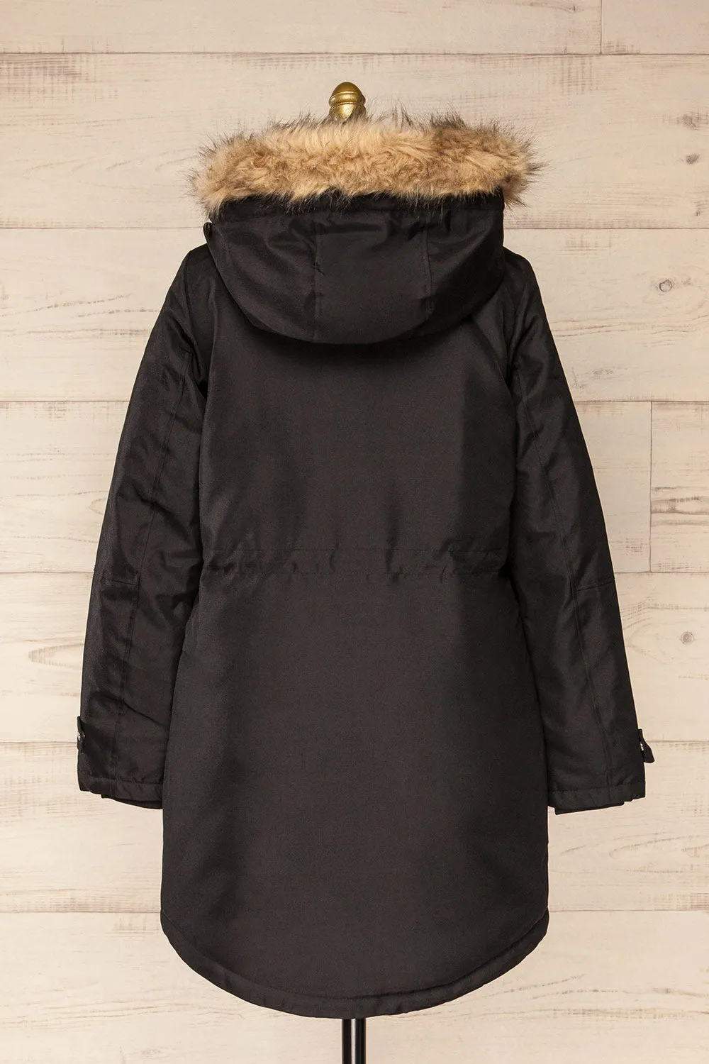 Eidfjord Black | Hooded Parka Coat