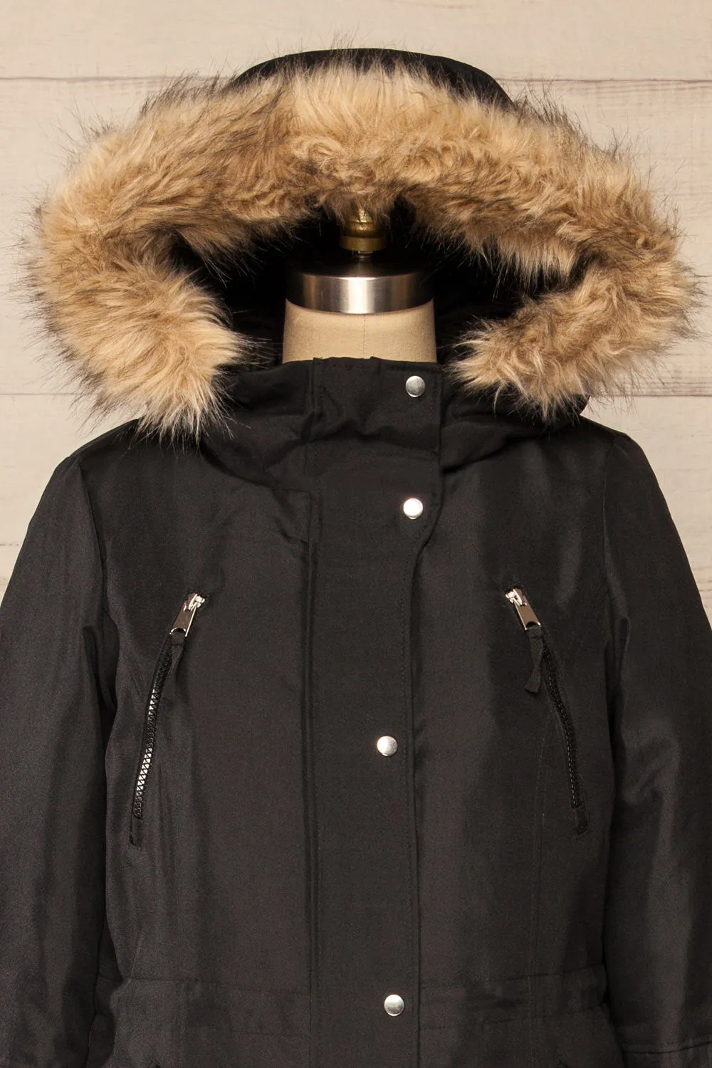 Eidfjord Black | Hooded Parka Coat