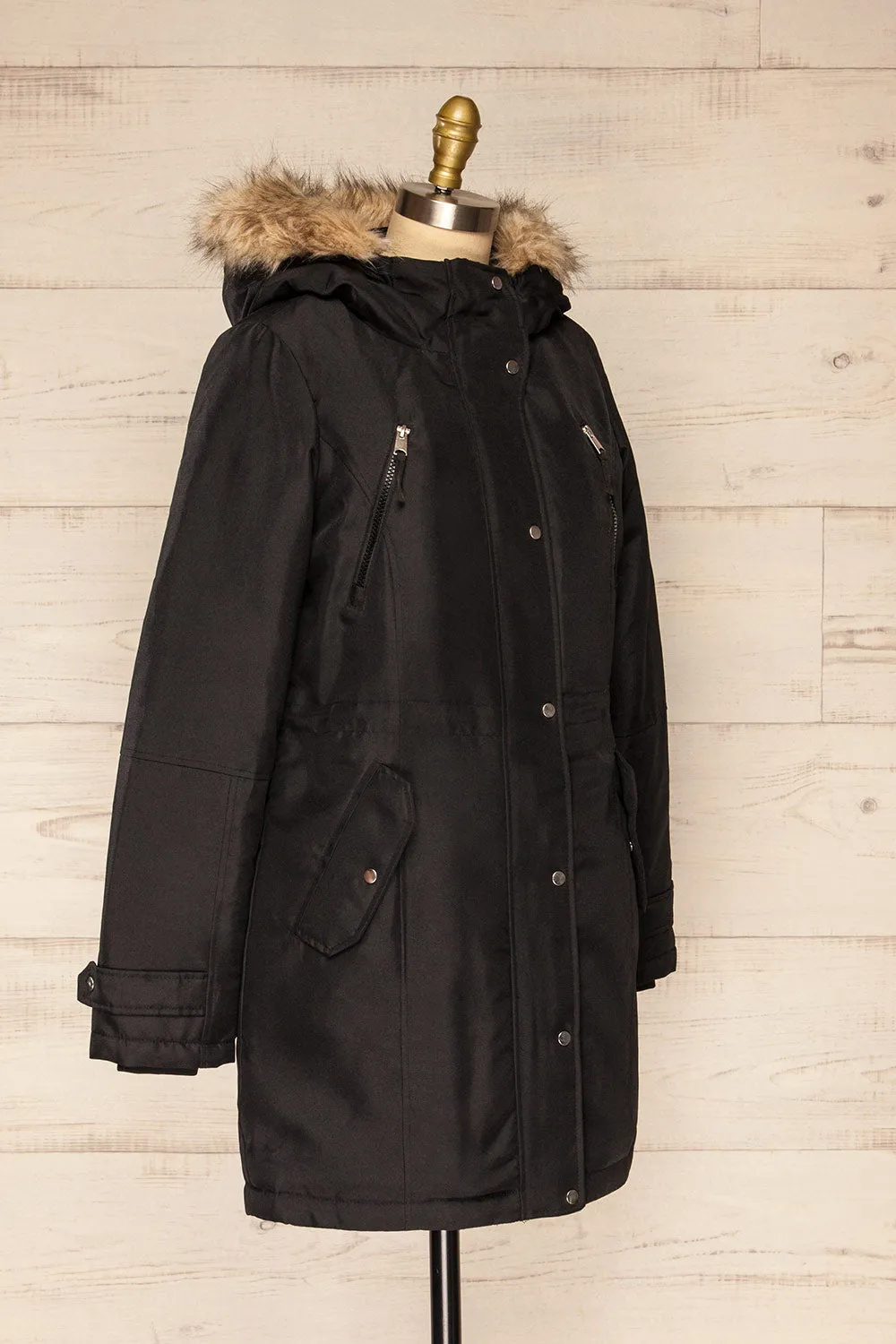 Eidfjord Black | Hooded Parka Coat