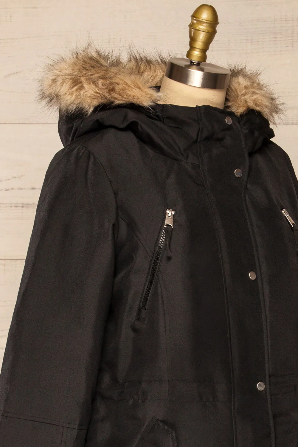 Eidfjord Black | Hooded Parka Coat