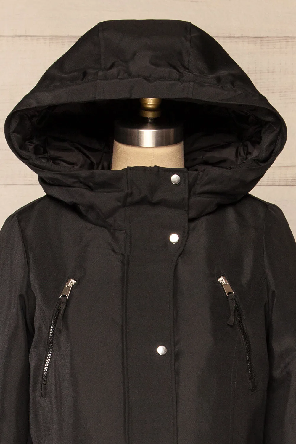 Eidfjord Black | Hooded Parka Coat