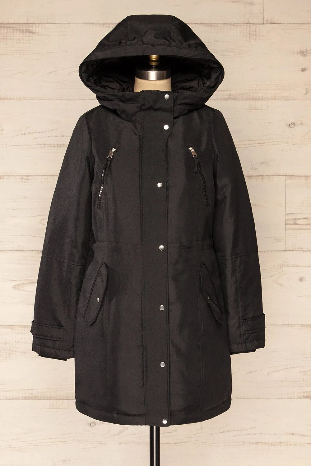 Eidfjord Black | Hooded Parka Coat