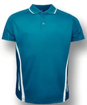 Elite Golf Polo - Cyan/White