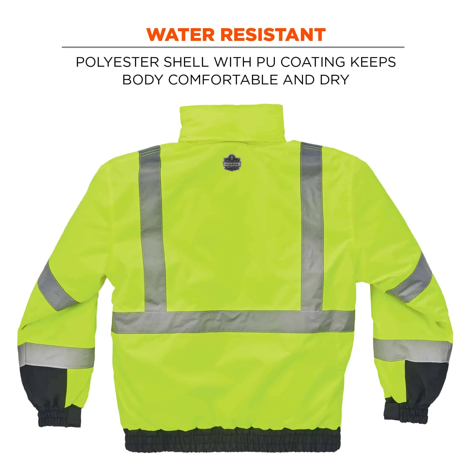 Ergodyne GloWear 8377 Type R Class 3 Hi-Vis Winter Bomber Jacket - Lime