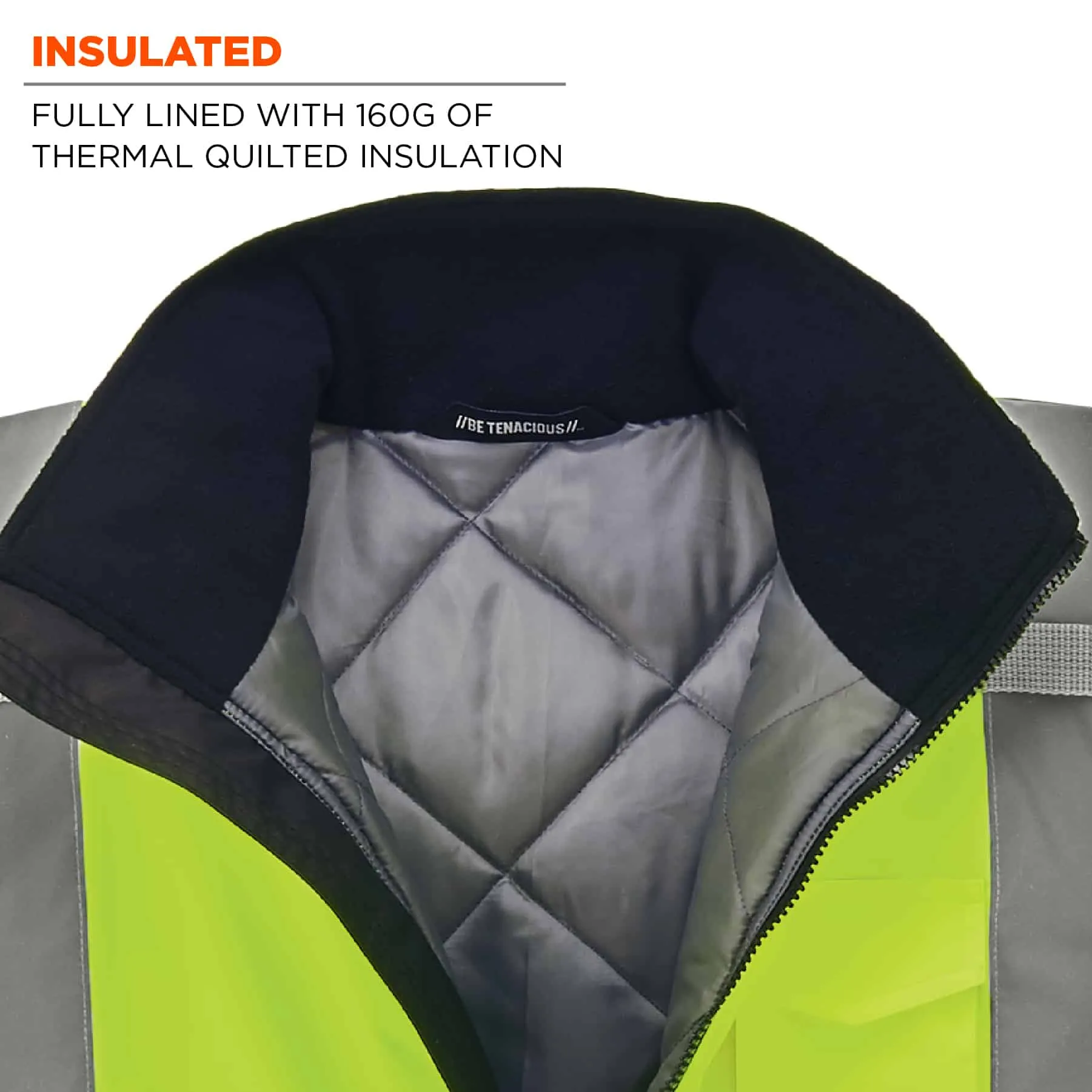 Ergodyne GloWear 8377 Type R Class 3 Hi-Vis Winter Bomber Jacket - Lime