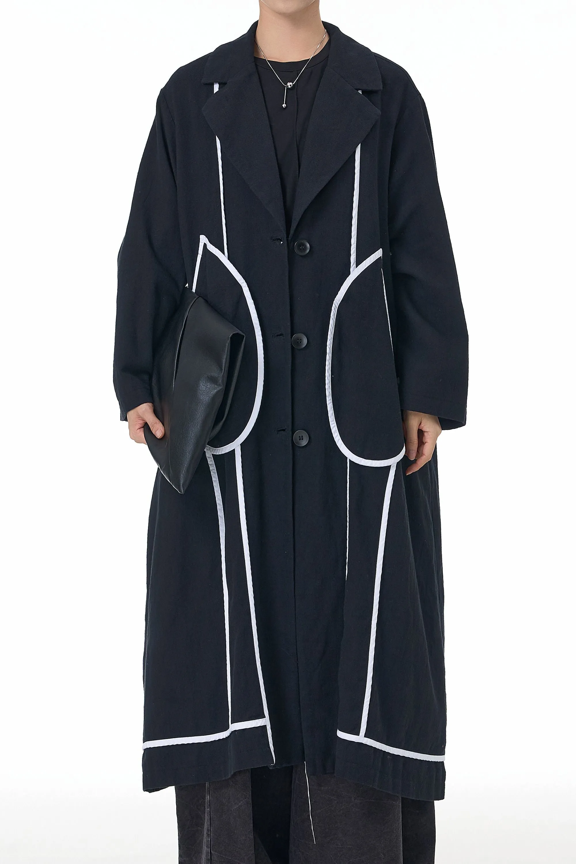 Flap And Flow Black Trench Coat