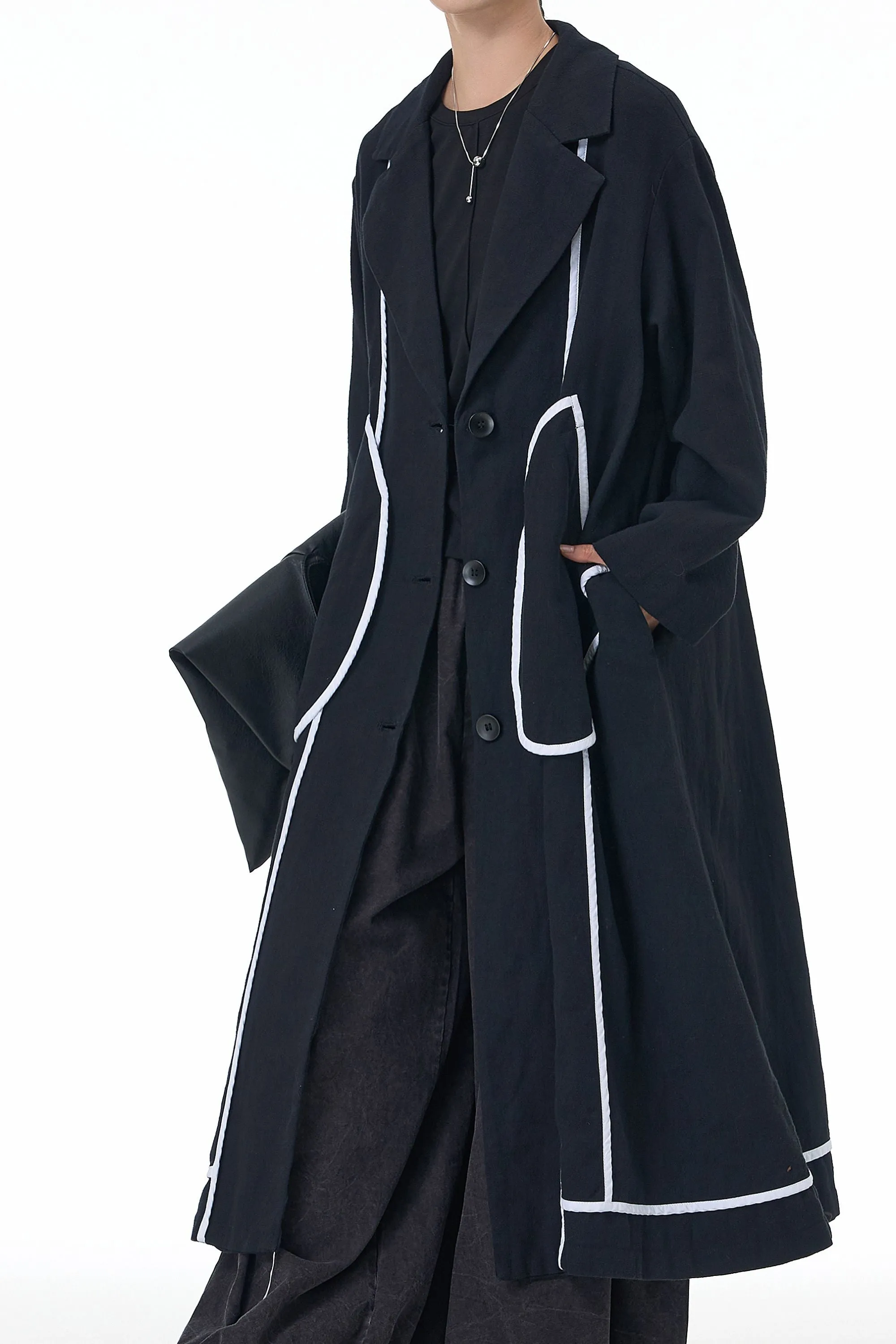 Flap And Flow Black Trench Coat