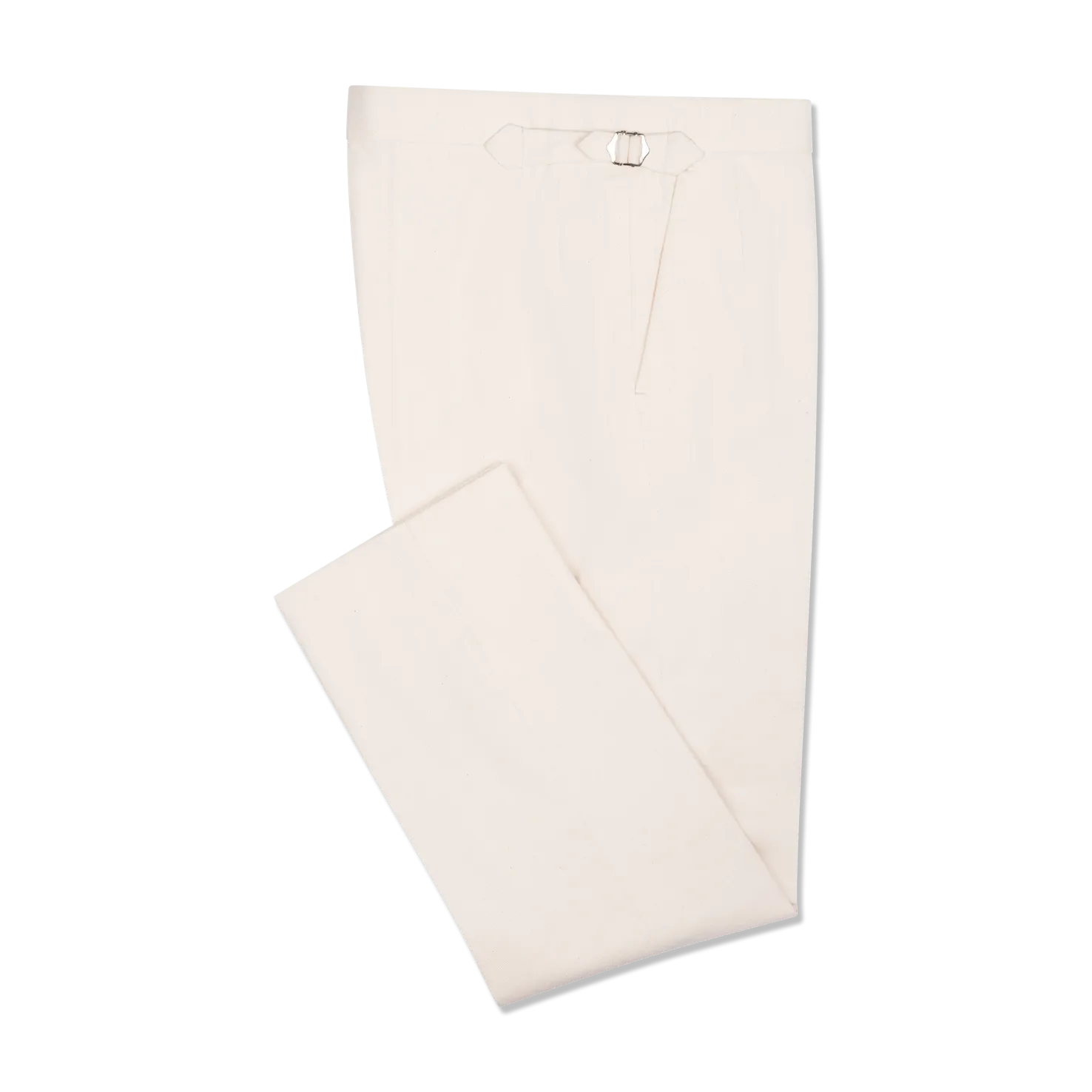 Flat Front Trouser in Natural Canvas