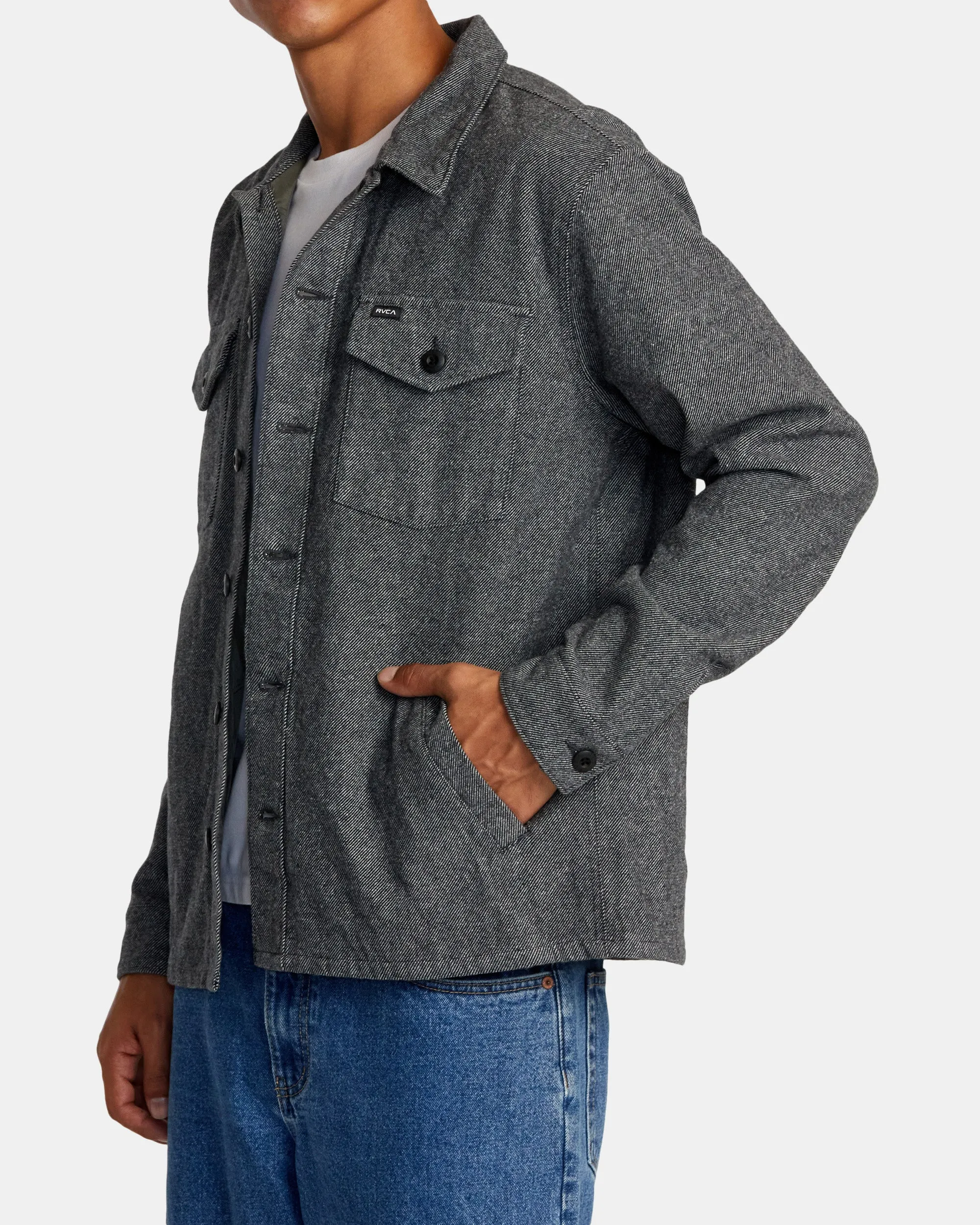 Flight Risk Shirt Jacket - Smoke Heather