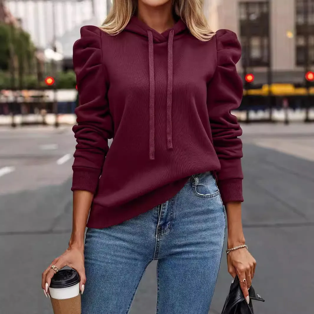 Flytonn-women fall outfits high street ins style  fall outfits women 2024 Spring, Autumn and Winter New Lapel Hooded Solid Color Long-Sleeved Casual Women's Top Sweater