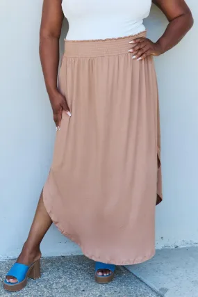 Full Size High Waist Maxi Skirt in Tan