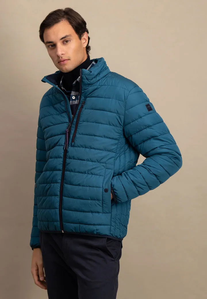 FYNCH HATTON Dark Teal Padded Quilted Jacket 14142600 624