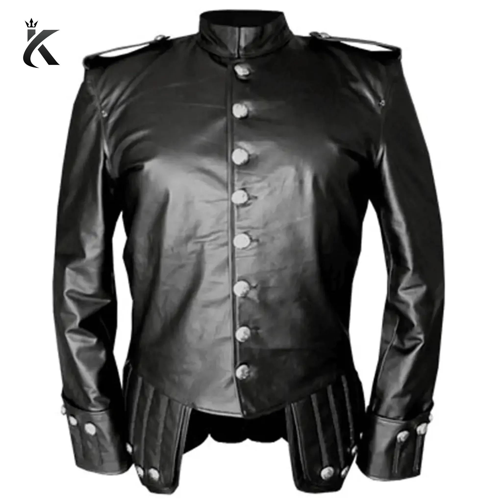 Genuine Black Leather Scottish Doublet Jacket -A Legacy of Luxury