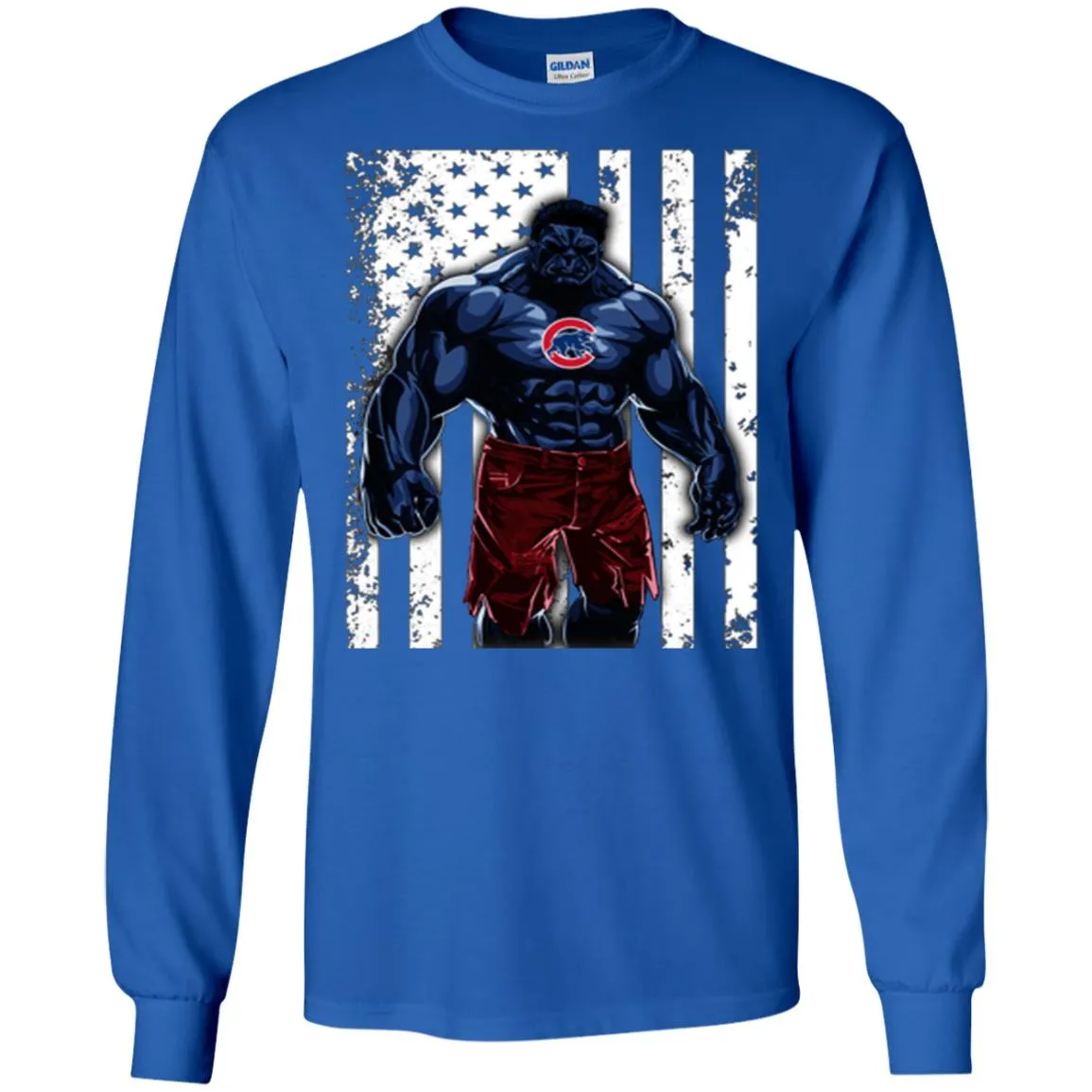 Giants Hulk Chicago Cubs T-shirt Flag Men Long Sleeve Shirt