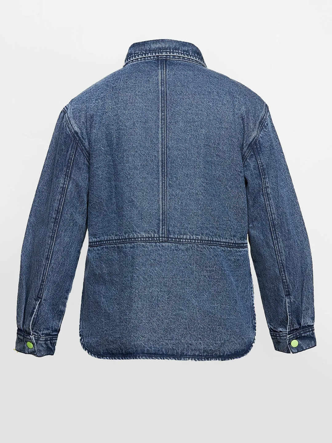 Girls Blue Denim Shacket