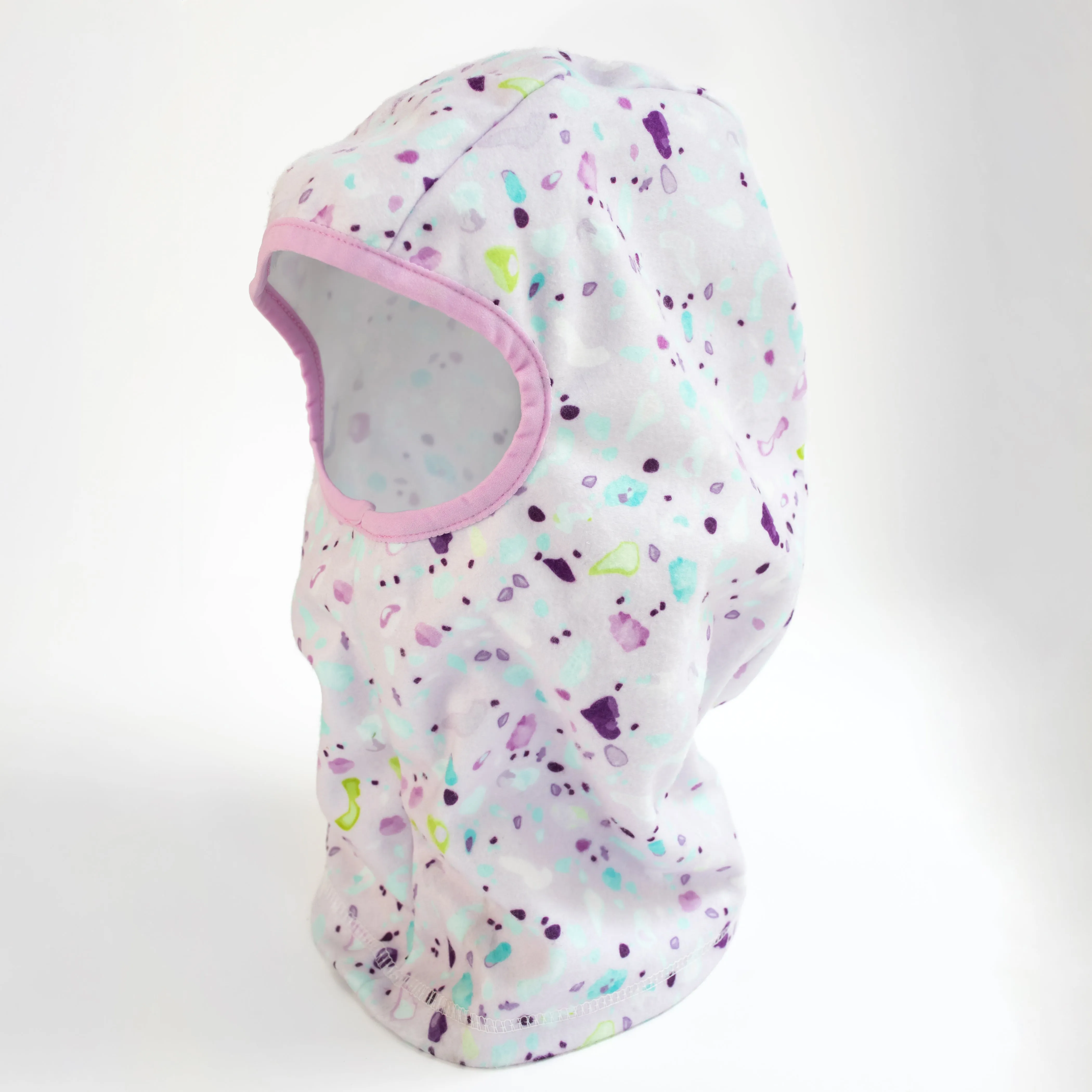 Girl's Lilac Terrazzo Fleece Balaclava