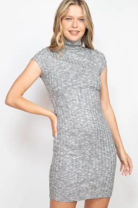 Gray short sleeve body con dress