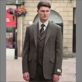 Harris Tweed Brown Herringbone 3 piece Suit>