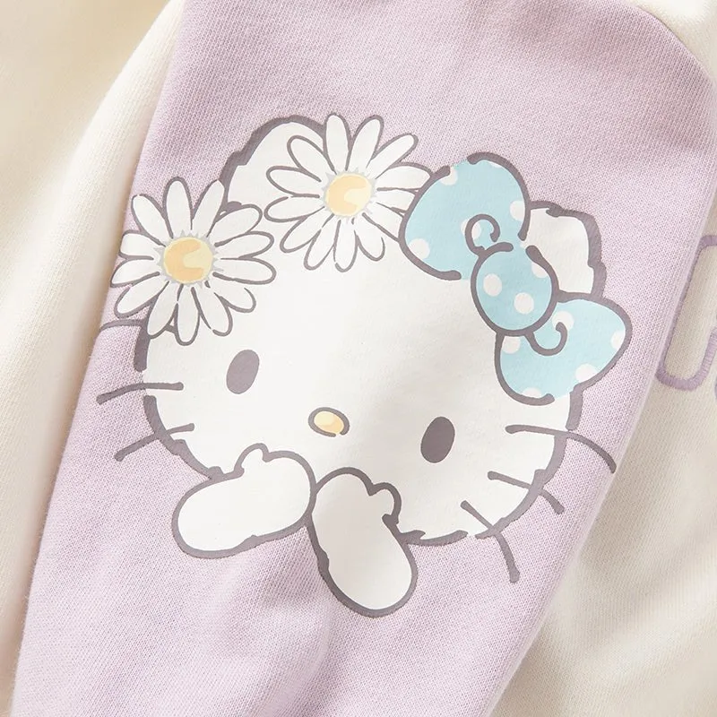 Hello Kitty Polo Collar Girl Lilac Pullover Sweater