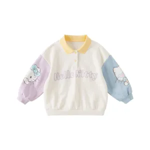 Hello Kitty Polo Collar Girl Lilac Pullover Sweater