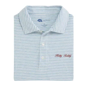 Hotty Toddy Vintage Script Row Stripe Icon Polo - Sky