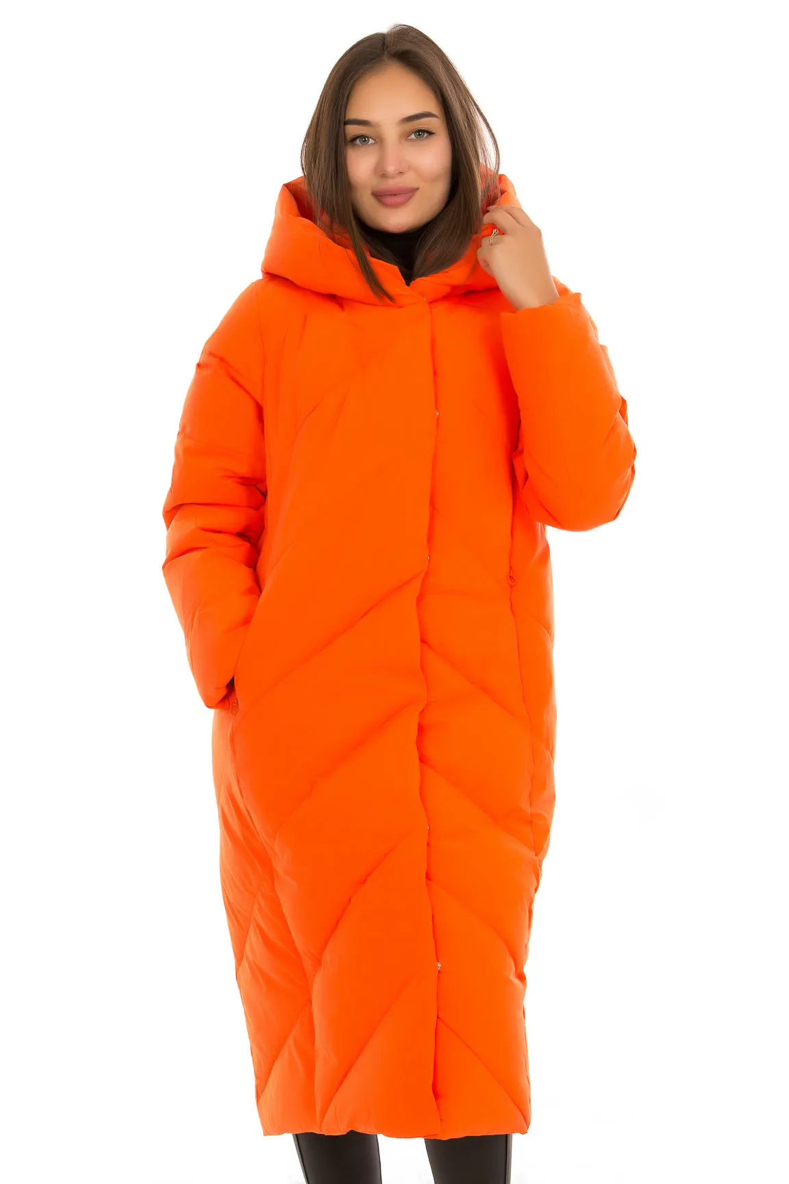 Insulated Longline Coat with Hood