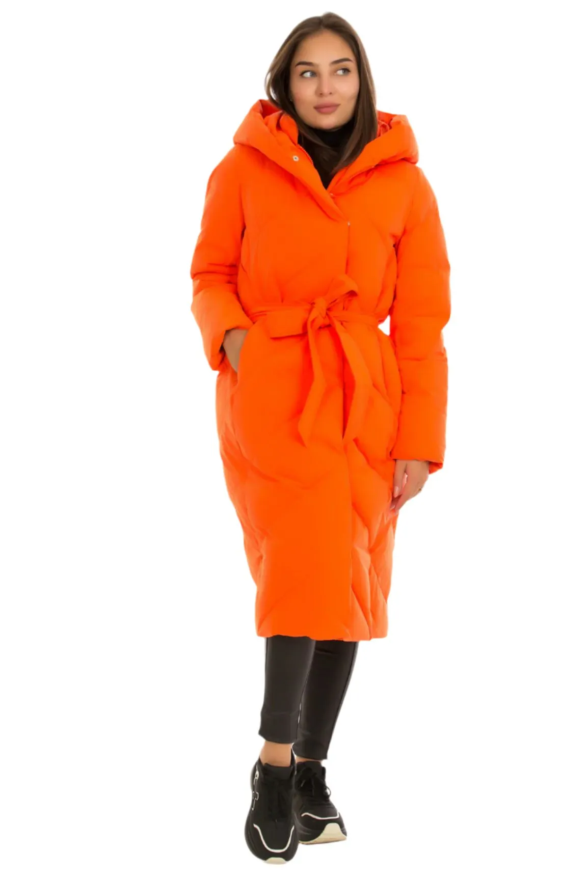 Insulated Longline Coat with Hood