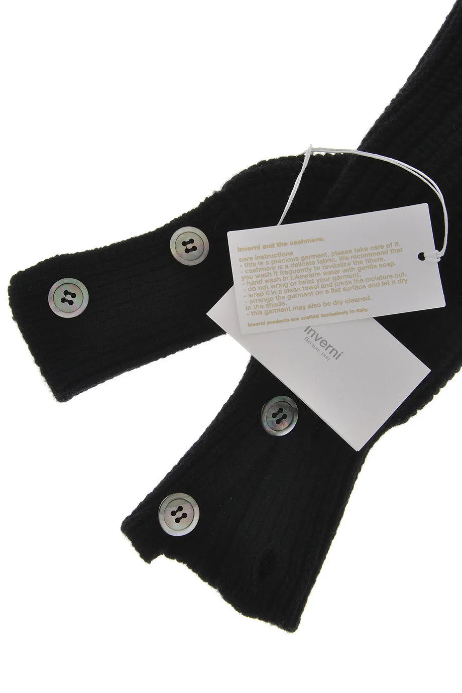 INVERNI HIMALAYA Black Cashmere Wool Women Arm Warmers