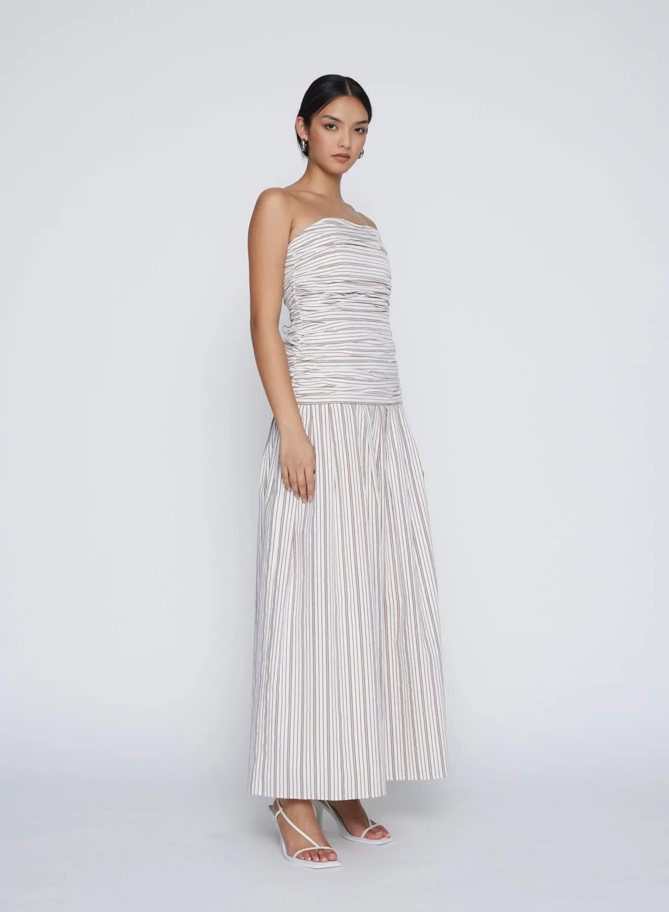 ISADORA DRESS (TOBACCO STRIPE)