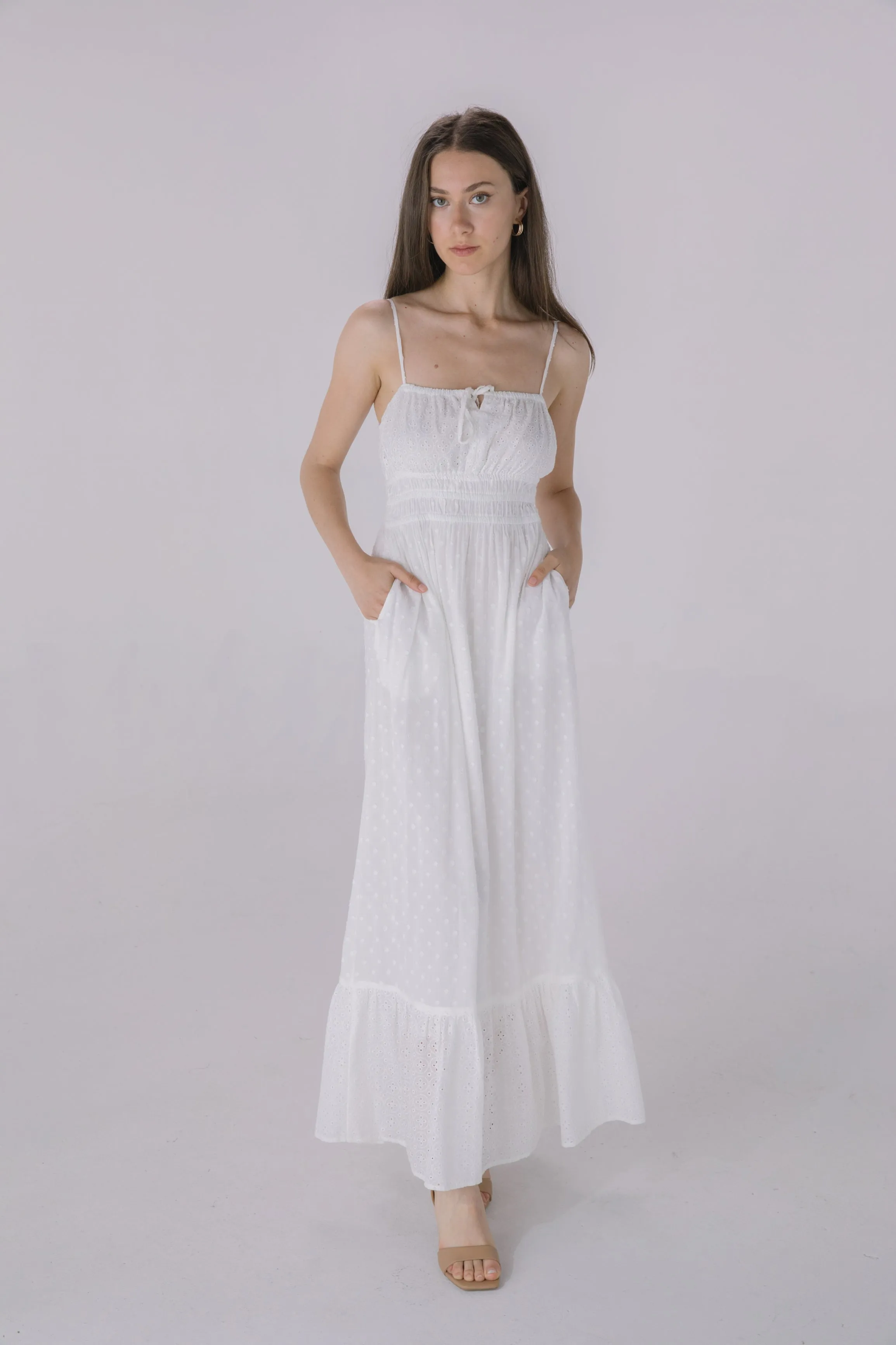 Ivory Eyelet Casual Dress