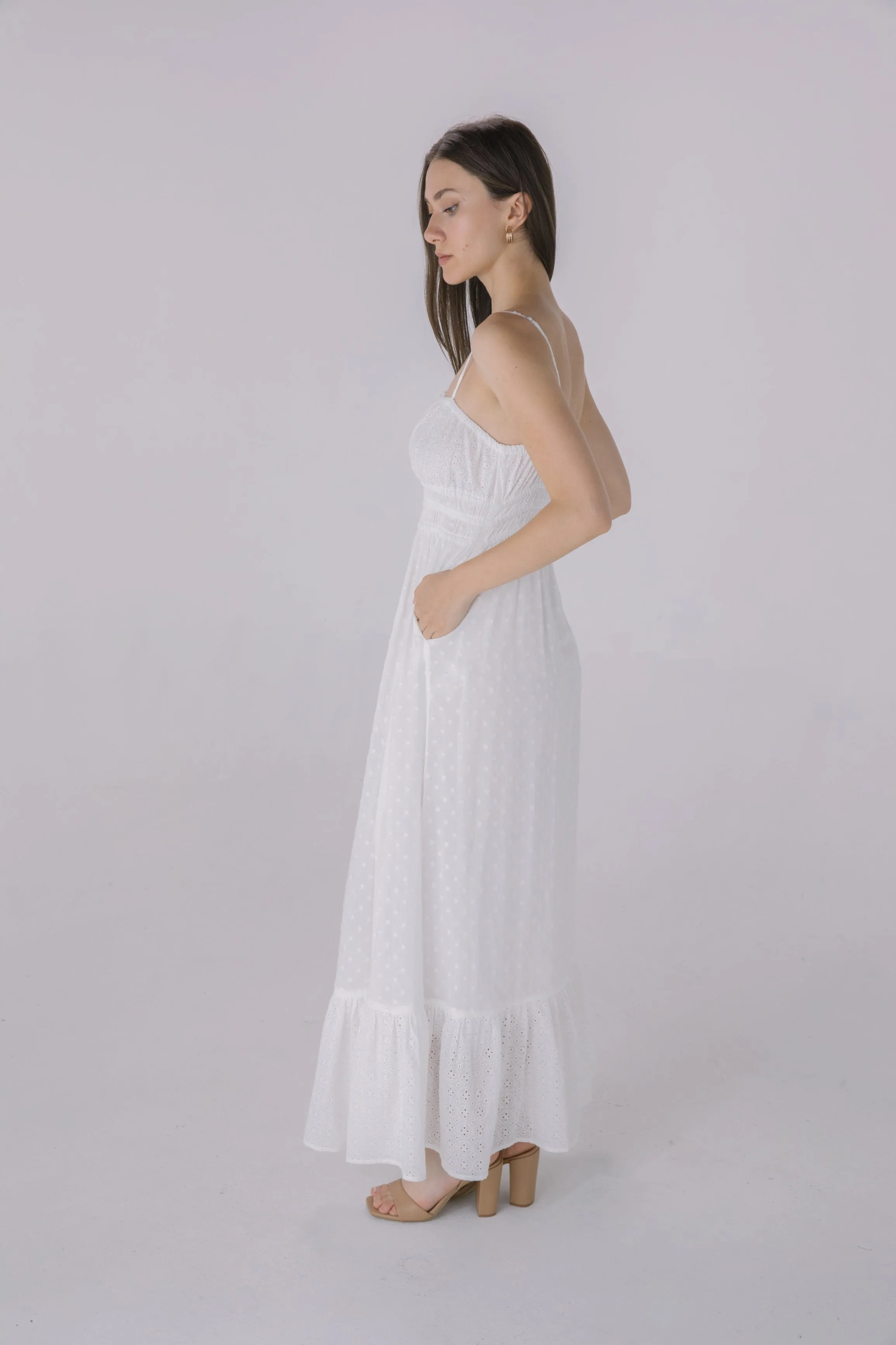 Ivory Eyelet Casual Dress