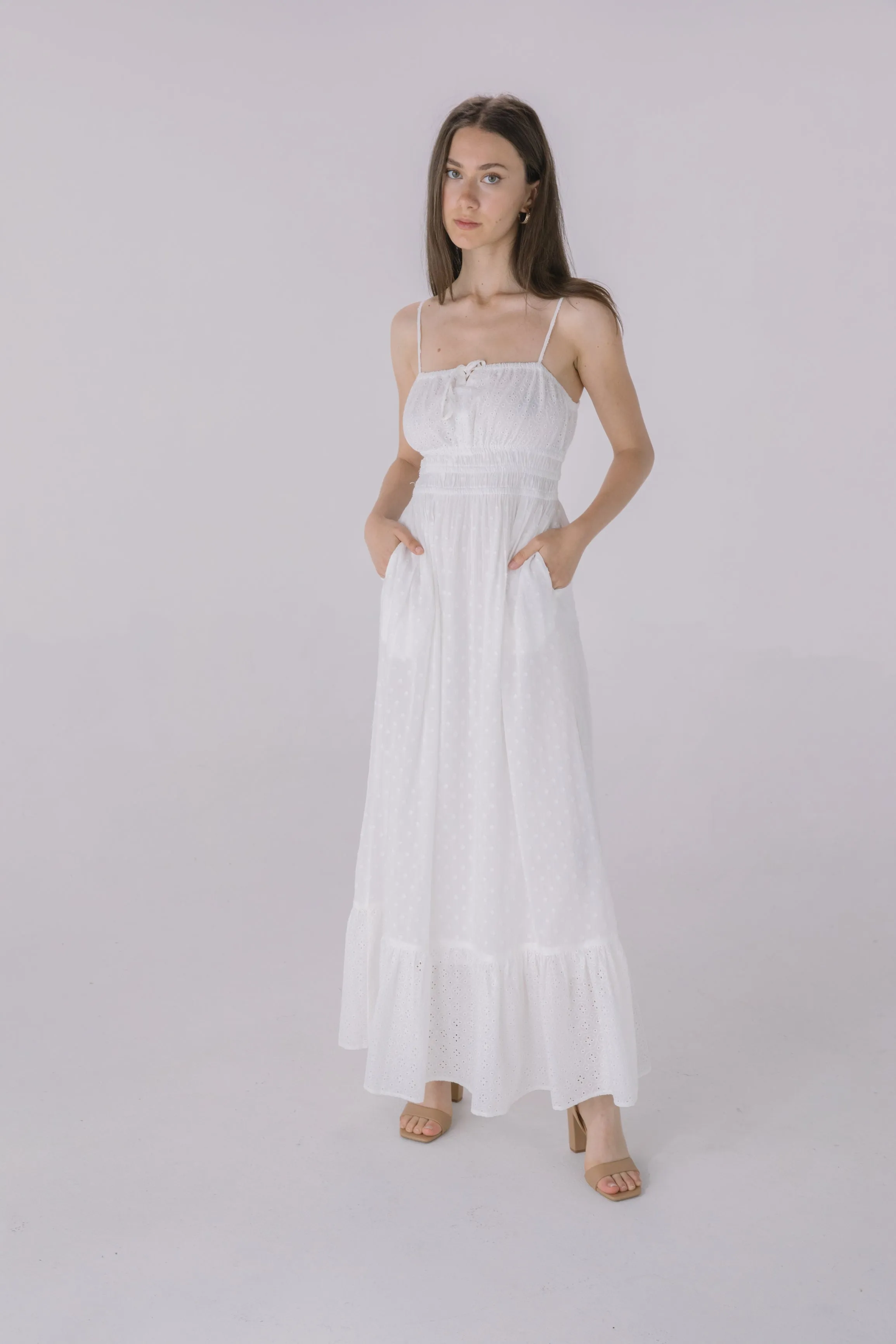 Ivory Eyelet Casual Dress