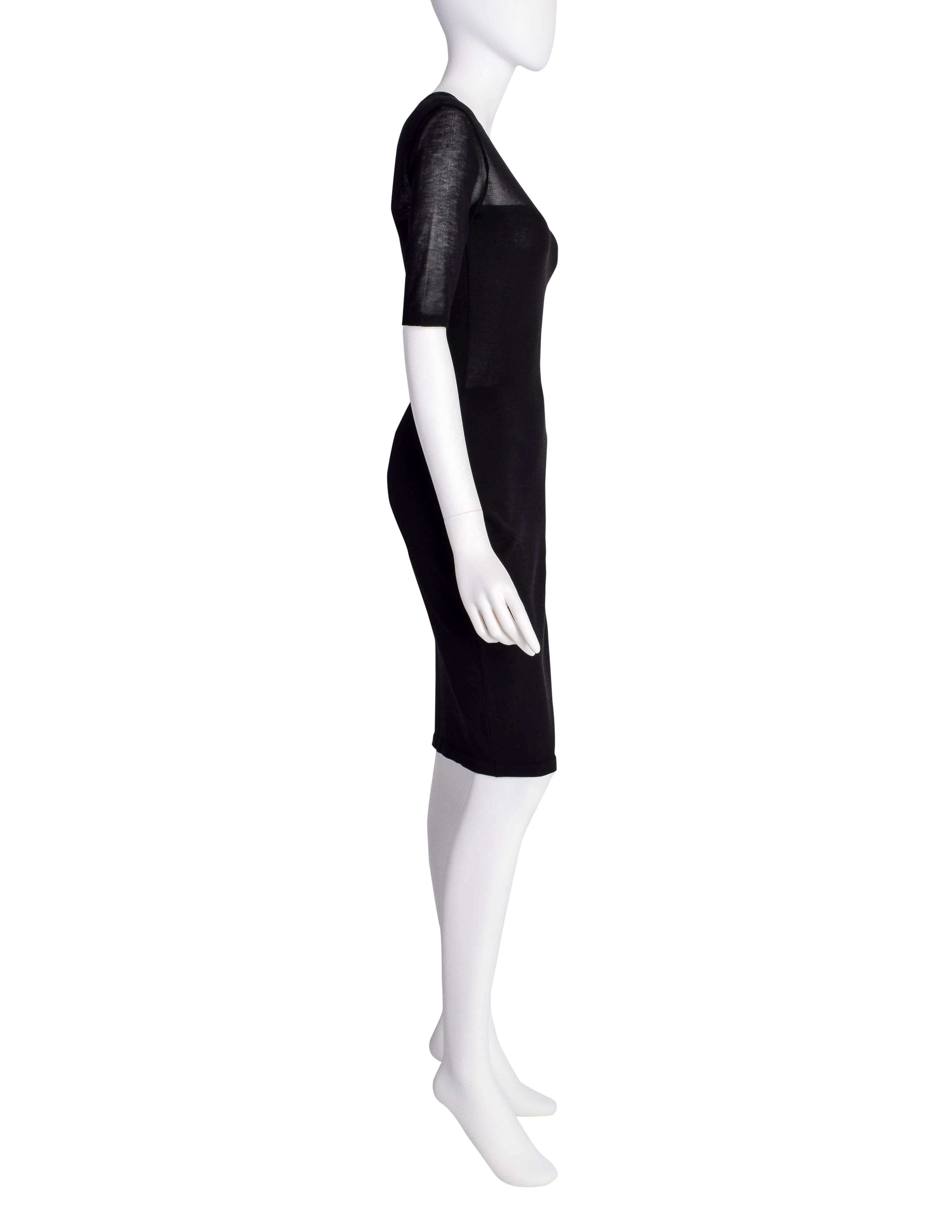 Jean Paul Gaultier Vintage Black Knit Bodycon Wiggle Dress